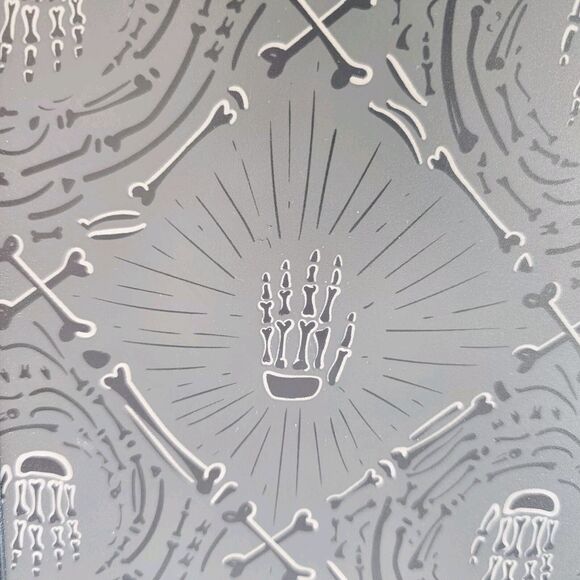 Goth Halloween Charcuterie Board Charcoal Grey Skeleton Hand Gothic  8x14 - Picture 4 of 7